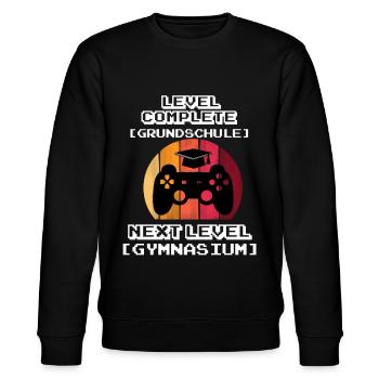 Gymi Einschulung Gymnasium 5. Klasse Geschenk - Stanley/Stella Unisex Bio-Sweatshirt CHANGER  - Schwarz - Vorne - Nik (191cm) & Marisol (170cm)