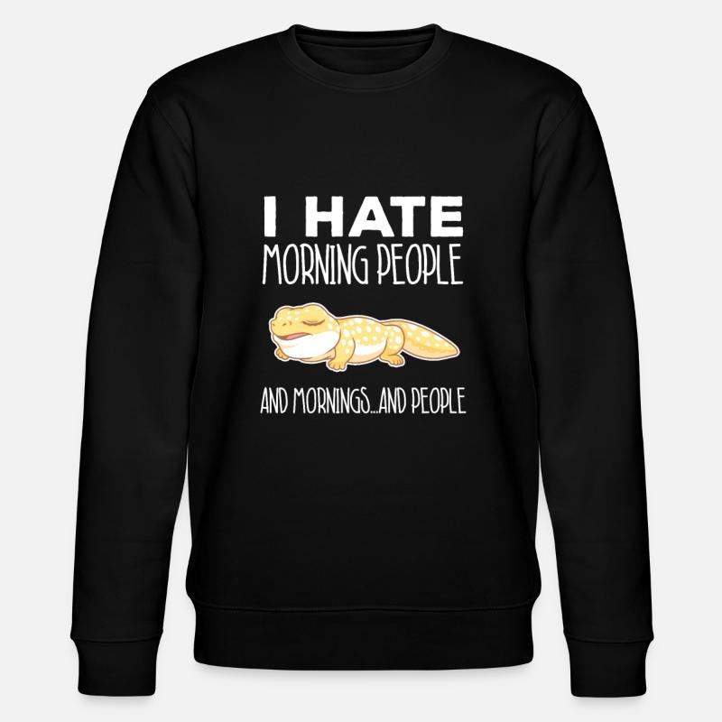 Leopard Gecko Hauben-Eidechsen-Salamander - Stanley/Stella Unisex Bio-Sweatshirt CHANGER  - Schwarz