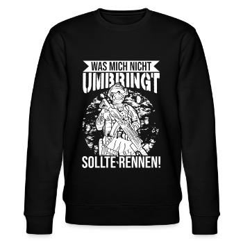 Bundeswehr Sprüche - Stanley/Stella Unisex Bio-Sweatshirt CHANGER  - Schwarz - Vorne - Nik (191cm) & Marisol (170cm)