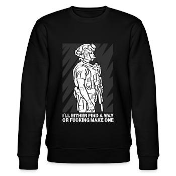 Bundeswehr Spezial Kommando Shirt Retro - Stanley/Stella Unisex Bio-Sweatshirt CHANGER  - Schwarz - Vorne - Nik (191cm) & Marisol (170cm)