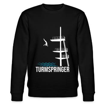Turmspringer Sprungturm Tricks Turmspringen - Stanley/Stella Unisex Bio-Sweatshirt CHANGER  - Schwarz - Vorne - Nik (191cm) & Marisol (170cm)