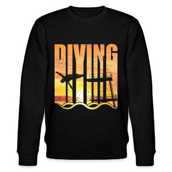Diving Turmspringer Klippenspringer - Stanley/Stella Unisex Bio-Sweatshirt CHANGER  - Schwarz - Vorne - Nik (191cm) & Marisol (170cm)