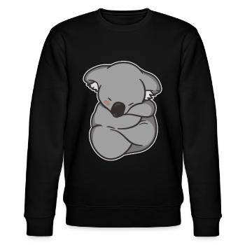 schlafender Koala niedlicher australisch Koalabär - Stanley/Stella Unisex Bio-Sweatshirt CHANGER  - Schwarz - Vorne - Nik (191cm) & Marisol (170cm)