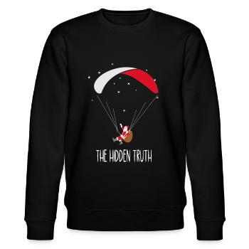Paragleiten gleitschirm fliegen Weihnachten - Stanley/Stella Unisex Bio-Sweatshirt CHANGER  - Schwarz - Vorne - Nik (191cm) & Marisol (170cm)