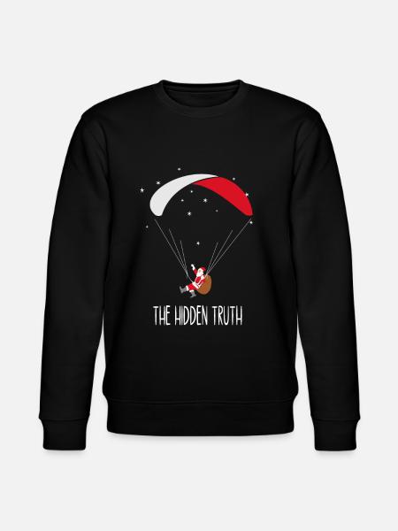 Paragliding paraglider flying Christmas - Stanley/Stella CHANGER Unisex Organic Sweatshirt - black