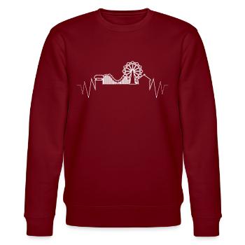 Roller coaster amusement park - Stanley/Stella CHANGER Unisex Organic Sweatshirt - burgundy - Front - Nik (191cm) & Marisol (170cm)