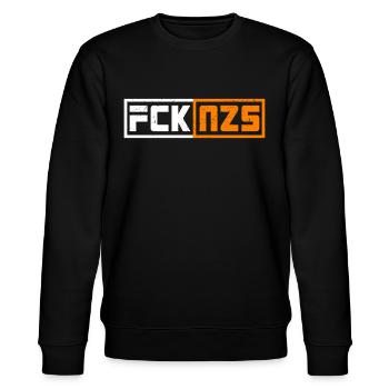 Fck Nazis Against Right Protest Antifa - Stanley/Stella CHANGER Unisex Organic Sweatshirt - black - Front - Nik (191cm) & Marisol (170cm)