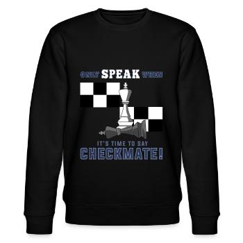Schach, Schach Schachmatt, Schach Schachfiguren - Stanley/Stella Unisex Bio-Sweatshirt CHANGER  - Schwarz - Vorne - Nik (191cm) & Marisol (170cm)