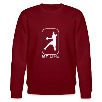Handballer Handballspieler Trainer Schiedsrichter - Stanley/Stella Unisex Bio-Sweatshirt CHANGER  - Burgunderrot - Vorne - Nik (191cm) & Marisol (170cm)