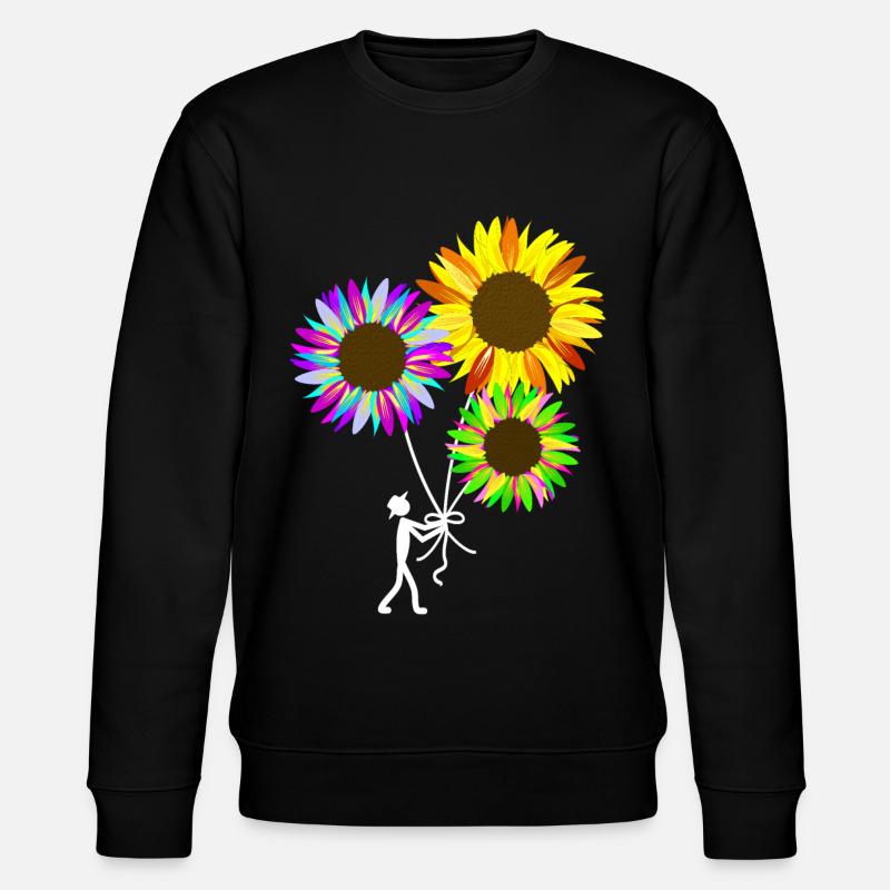 bunter Sonnenblumen Strauß - Stanley/Stella Unisex Bio-Sweatshirt CHANGER - Schwarz