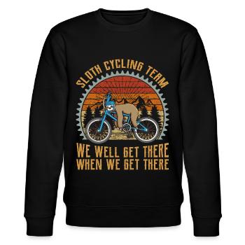 Vintage Sloth Cycling Team - Stanley/Stella CHANGER Unisex Organic Sweatshirt - black - Front - Nik (191cm) & Marisol (170cm)