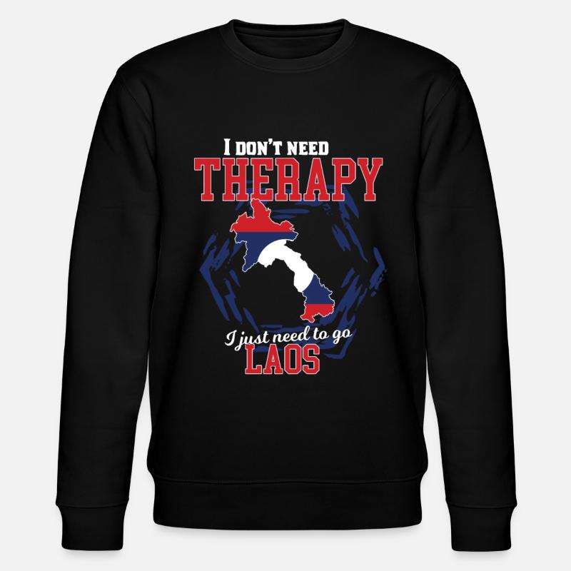 I don't need therapy - Laos - Stanley/Stella CHANGER Unisex Organic Sweatshirt - black