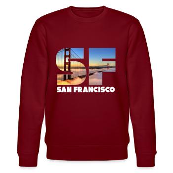 San Francisco - Stanley/Stella Unisex Bio-Sweatshirt CHANGER  - Burgunderrot - Vorne - Nik (191cm) & Marisol (170cm)