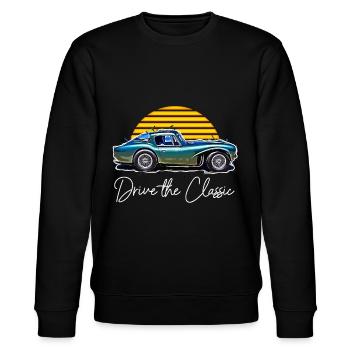 Oldtimer-Design, 80er Jahre Nostalgie - Stanley/Stella Unisex Bio-Sweatshirt CHANGER  - Schwarz - Vorne - Nik (191cm) & Marisol (170cm)