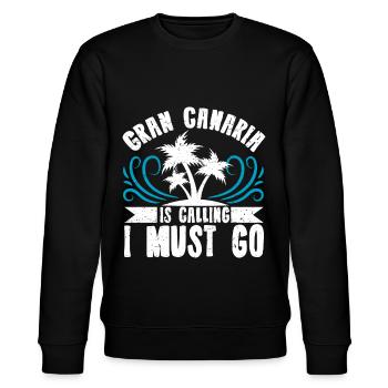 Gran Canaria - Stanley/Stella Unisex Bio-Sweatshirt CHANGER  - Schwarz - Vorne - Nik (191cm) & Marisol (170cm)
