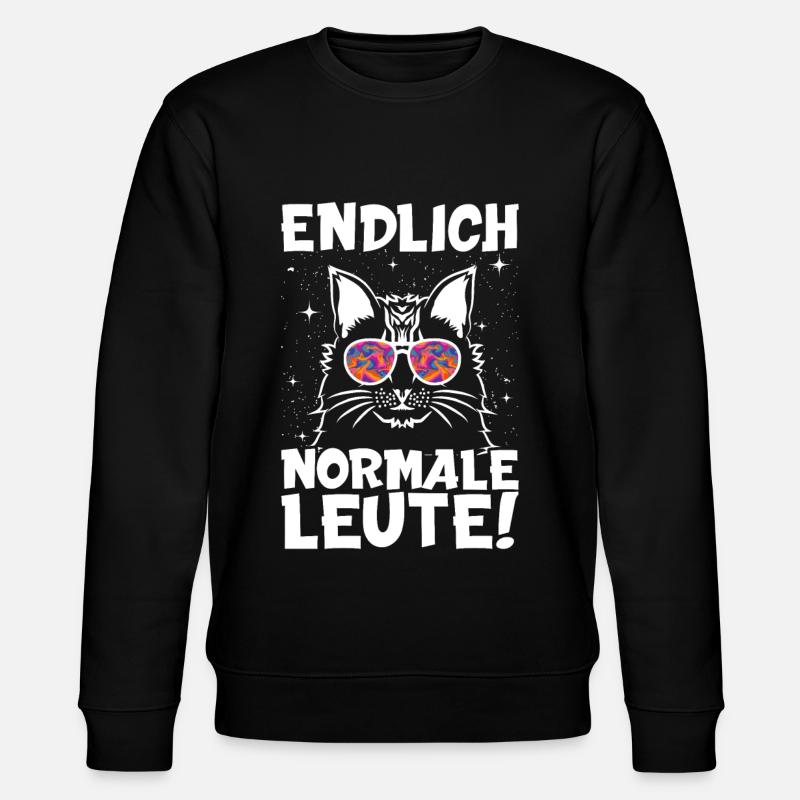 Normale Leute Acid Rave Cat - Stanley/Stella Unisex Bio-Sweatshirt CHANGER  - Schwarz