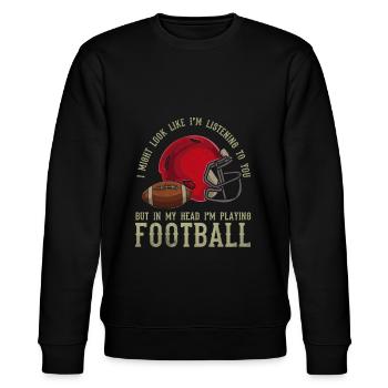 American football - Stanley/Stella Unisex Bio-Sweatshirt CHANGER  - Schwarz - Vorne - Nik (191cm) & Marisol (170cm)