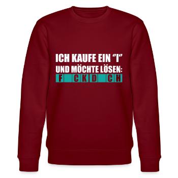 Fick dich - Stanley/Stella Unisex Bio-Sweatshirt CHANGER  - Burgunderrot - Vorne - Nik (191cm) & Marisol (170cm)