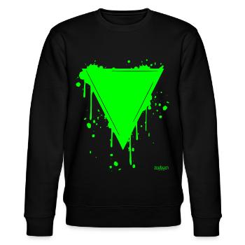 2reborn Dreieck Triangle Blut Blood Farbe grün - Stanley/Stella Unisex Bio-Sweatshirt CHANGER  - Schwarz - Vorne - Nik (191cm) & Marisol (170cm)