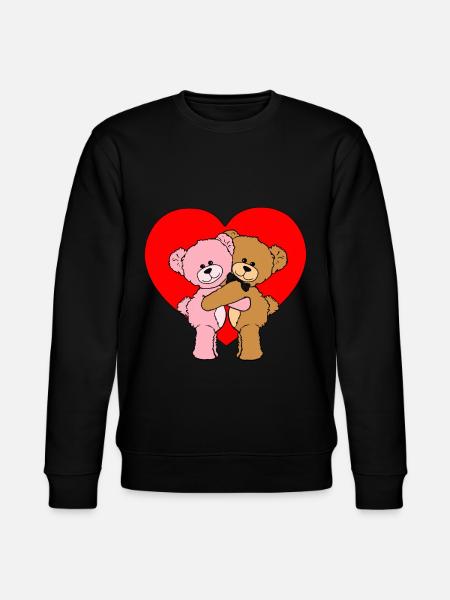Herzen Bärchen Geschenk für verliebte Bären Herz - Stanley/Stella Unisex Bio-Sweatshirt CHANGER  - Schwarz