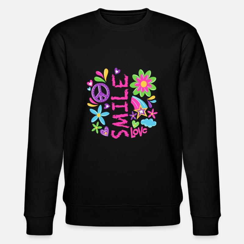 Cooles Friedenszeichen Design - Stanley/Stella Unisex Bio-Sweatshirt CHANGER  - Schwarz