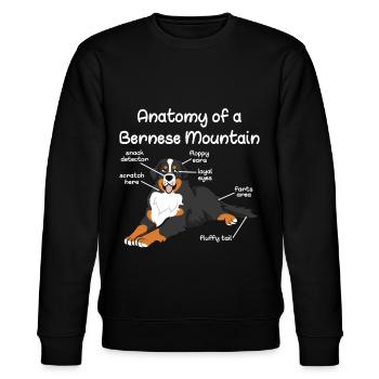 Anatomie Berner Sennenhund Bernese Mountain - Stanley/Stella Unisex Bio-Sweatshirt CHANGER  - Schwarz - Vorne - Nik (191cm) & Marisol (170cm)