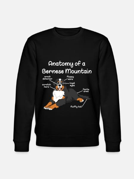 Anatomie Berner Sennenhund Bernese Mountain - Stanley/Stella Unisex Bio-Sweatshirt CHANGER - Schwarz