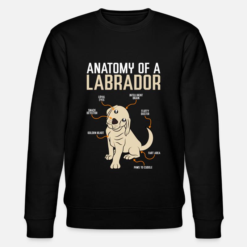Anatomie Labrador - Stanley/Stella Unisex Bio-Sweatshirt CHANGER  - Schwarz