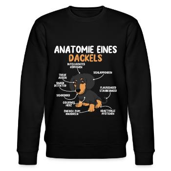 Anatomie Dackel Hunderasse Hundeliebhaber - Stanley/Stella Unisex Bio-Sweatshirt CHANGER  - Schwarz - Vorne - Nik (191cm) & Marisol (170cm)