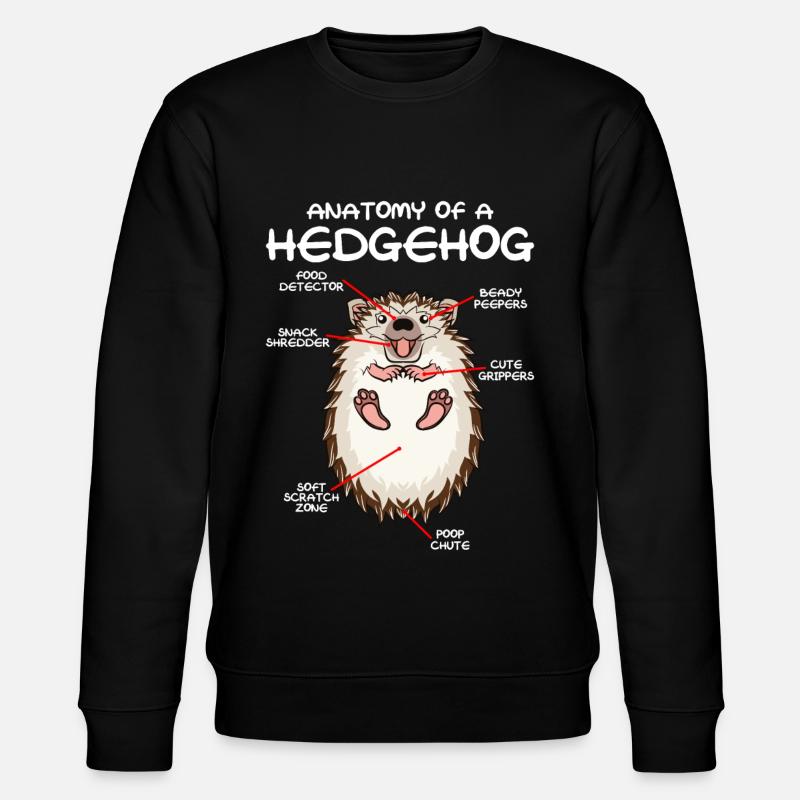 Anatomie Igel Süßes Tierfreund - Stanley/Stella Unisex Bio-Sweatshirt CHANGER  - Schwarz