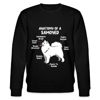 Anatomie Samoyed Herrchen Geschenk - Stanley/Stella Unisex Bio-Sweatshirt CHANGER  - Schwarz - Vorne - Nik (191cm) & Marisol (170cm)