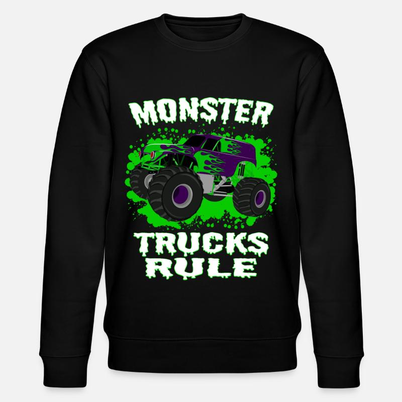 Awesome Monster trucks rule - Stanley/Stella CHANGER Unisex Organic Sweatshirt - black