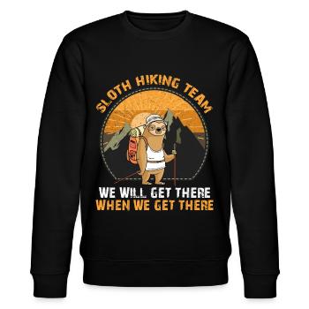 Sloth Hiking Team - Stanley/Stella CHANGER Unisex Organic Sweatshirt - black - Front - Nik (191cm) & Marisol (170cm)