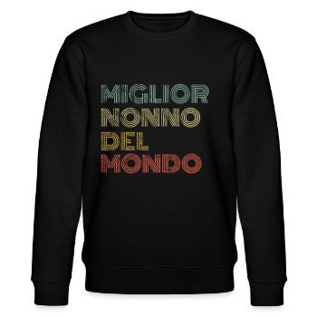 Miglior Nonno Del Mondo - Stanley/Stella Unisex Bio-Sweatshirt CHANGER  - Schwarz - Vorne - Nik (191cm) & Marisol (170cm)