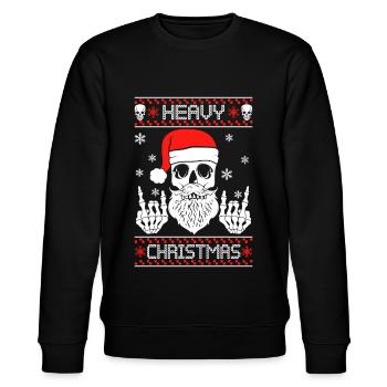 Heavy Metal Weihnachten Ugly Christmas - Stanley/Stella Unisex Bio-Sweatshirt CHANGER  - Schwarz - Vorne - Nik (191cm) & Marisol (170cm)