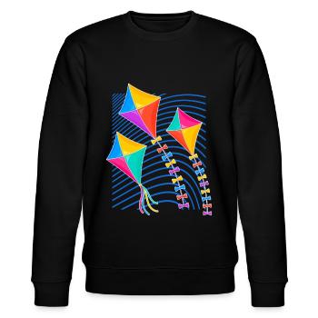 Kite flying kite kite kite kids gift - Stanley/Stella CHANGER Unisex Organic Sweatshirt - black - Front - Nik (191cm) & Marisol (170cm)