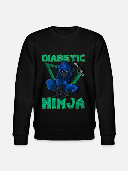 Diabetes ninja diabetische suiker insulinespuit - Stanley/Stella Uniseks bio-sweatshirt CHANGER  - zwart