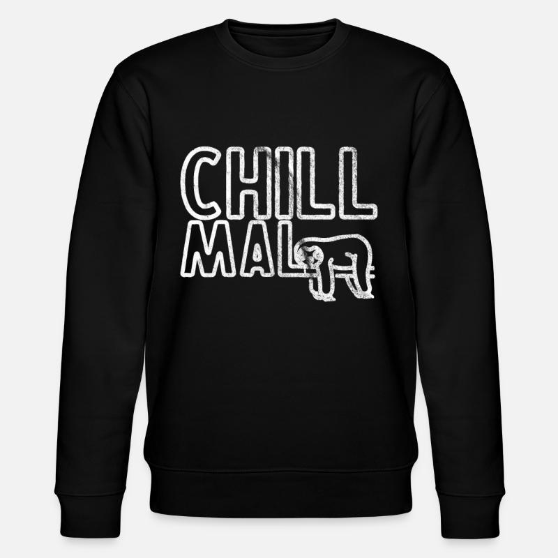 Chill mal Faultier Geschenkidee - Stanley/Stella Unisex Bio-Sweatshirt CHANGER  - Schwarz
