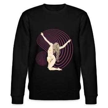 Art érotique femme nue acte explicite - Sweat bio CHANGER Stanley/Stella Unisexe - noir - Devant - Nik (191cm) & Marisol (170cm)