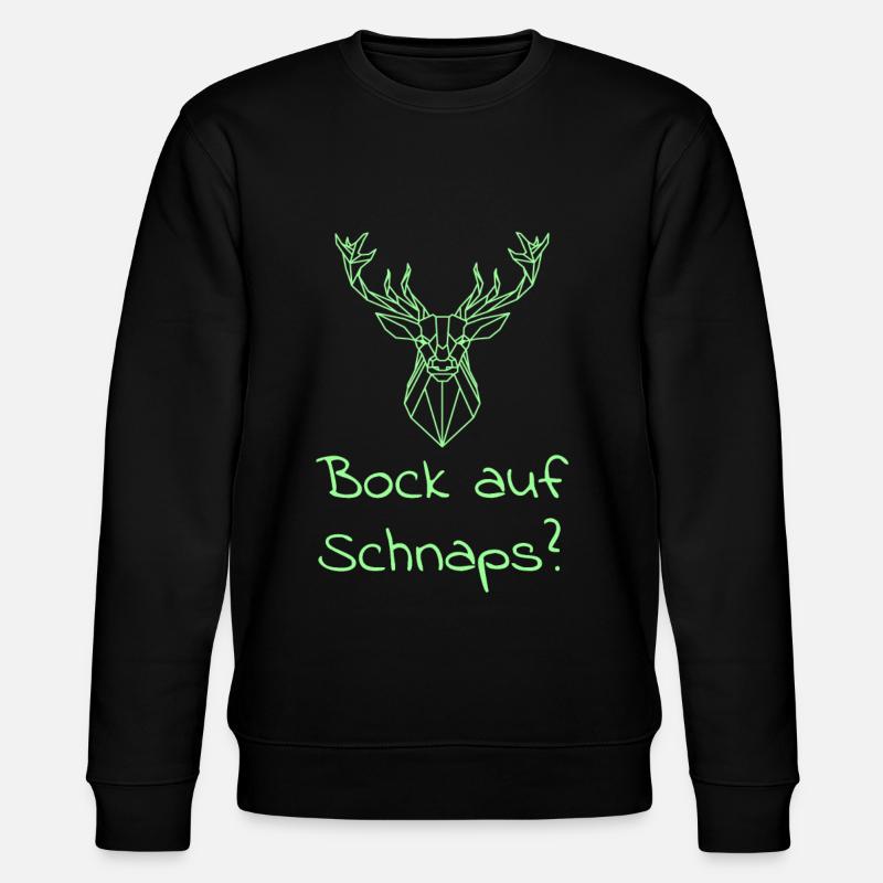 Schnaps trinken Spruch - Stanley/Stella Unisex Bio-Sweatshirt CHANGER - Schwarz