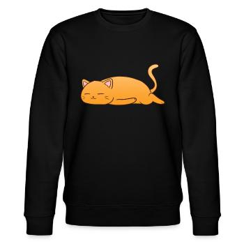 Sleeping Cat - Stanley/Stella CHANGER Unisex Organic Sweatshirt - black - Front - Nik (191cm) & Marisol (170cm)