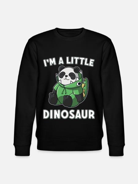 Dinosaurie liten dino panda - Ekologisk sweatshirt CHANGER unisex från Stanley/Stella - svart