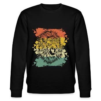 Afrique lion vintage - Sweat bio CHANGER Stanley/Stella Unisexe - noir - Devant - Nik (191cm) & Marisol (170cm)