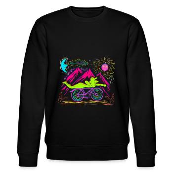 Bicycle Day 1943 LSD Acid Hofmann Trip - Stanley/Stella Unisex Bio-Sweatshirt CHANGER  - Schwarz - Vorne - Nik (191cm) & Marisol (170cm)