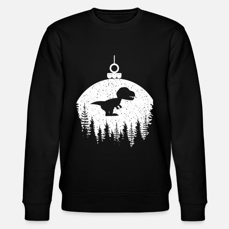 Dinosaurier Dino Christbaumkugel Weihnachtskugel - Stanley/Stella Unisex Bio-Sweatshirt CHANGER  - Schwarz