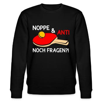 Noppe Belag Tischtennisschläger Noppen - Stanley/Stella Unisex Bio-Sweatshirt CHANGER  - Schwarz - Vorne - Nik (191cm) & Marisol (170cm)