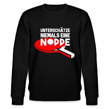Noppe Tischtennis Geschenk - Stanley/Stella Unisex Bio-Sweatshirt CHANGER  - Schwarz - Vorne - Nik (191cm) & Marisol (170cm)