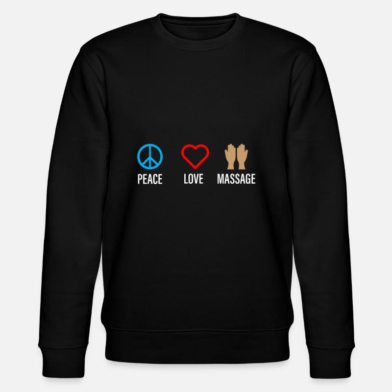 Peace Love Massage 2 - Stanley/Stella CHANGER Unisex Organic Sweatshirt - black