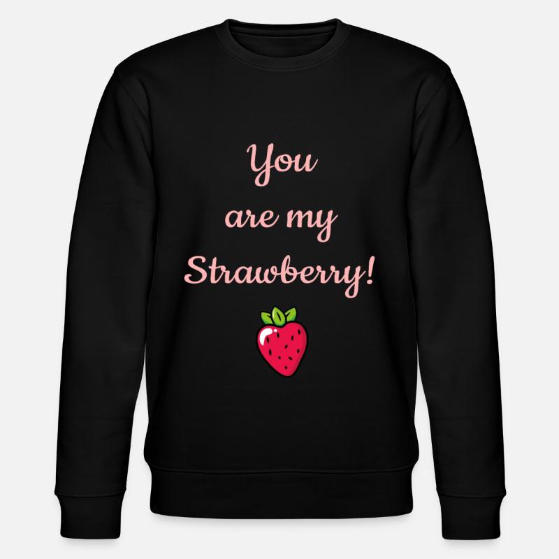 Erdbeere Spruch - Stanley/Stella Unisex Bio-Sweatshirt CHANGER  - Schwarz