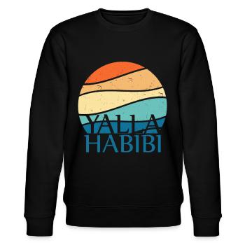 Yalla Habibi Retro Vintage - Stanley/Stella Unisex Bio-Sweatshirt CHANGER  - Schwarz - Vorne - Nik (191cm) & Marisol (170cm)
